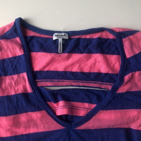 Splendid Women's Cut Out Tee Size XS Striped - Picture 3 of 10